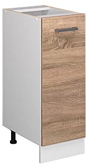 Vicco Apothekerschrank R-Line, Medizinschrank für die Küche, Sonoma/Weiß, 30 cm ohne Arbeitsplatte