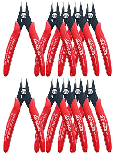 HOUSERAN Seitenschneider, 10 Stück, 127mm, Drahtschneider, Mini Durable Seiten-schneider, Elektronik Drahtschneider, für Modellbau, Rot
