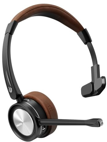 Bluetooth Headset mit Mikrofon Noise Canceling, Wireless Headset mit Eingebauter Bluetooth-Dongle für PC, Computer, Kabellose Headsets für Handy CallCenter Büro Zoom Microsoft Teams Skype Chat