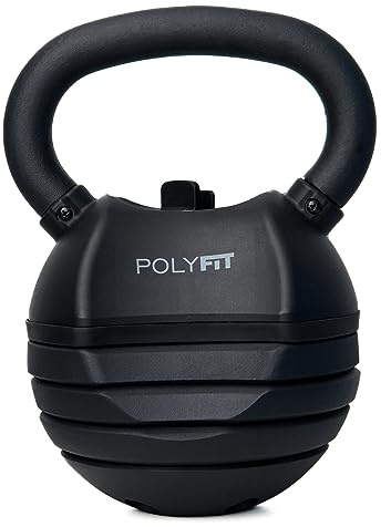 Polyfit Adjustable Kettlebell Set | 30/40/50 lbs | Kettlebell Weights for Home Gym (BLACK - 50 LB)