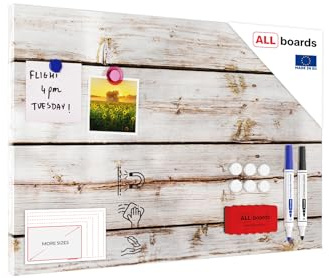 ALLboards Magnetic METALboards, Planks in White 60×40 cm + a Set of Accessories Included