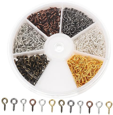 CANIGHT 1 Caja Clavos De Cuerno diy pulseras colgante pulseiras brazaletes tornillo de perlas de encanto Tornillo de ojo de oveja gancho de cierre roscado ganchos de ojo roscados aleación