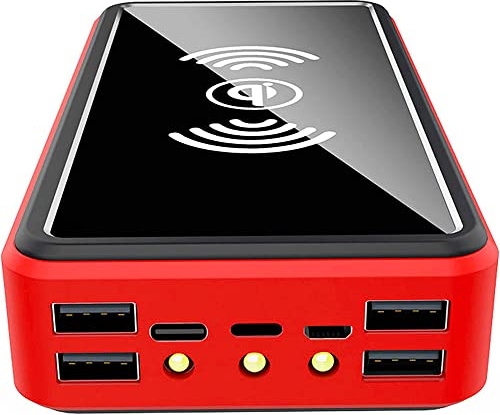 Power Bank 100000Mah Caricabatterie Solare Wireless Portatile - Batteria Esterna con Indicatore di Stato LED, Powerbank ad Alta Capacità, PD USB C Portatile Ricarica Rapida