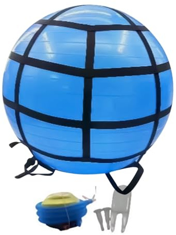 Palla da ginnastica – Palla da fitness ispessita, antiesplosione, gonfiabile, per allenamento bambini, con tasca a rete | Palla fitness con pompa, dispositivo fitness antiscoppio per stabilità del