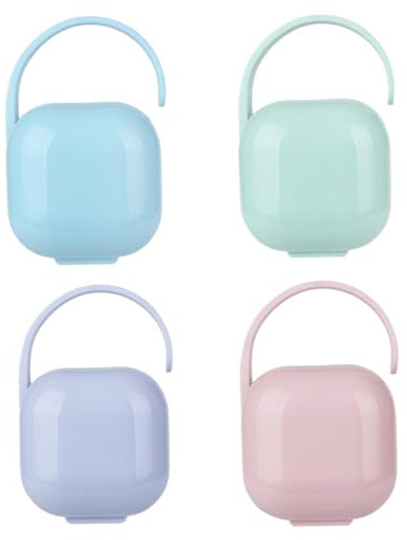SOPOTUTU Caja para Chupetes de Pp Resistente 4 Piezas, Fácil de Sujetar, Mantiene el Chupete Limpio Uso Exterior y Cochecitos Color