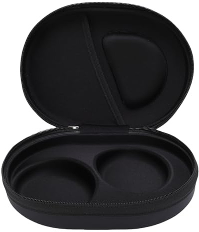 Plyisty Hård Hörlursväska, PU-läder EVA-skyddande Reseförvaringsväska med Intern Ficka för Tillbehör, Passar för QC Ultra Wireless-hörlurar (BLACK)