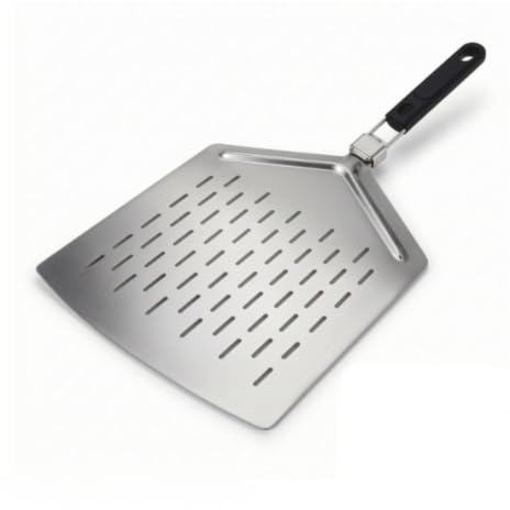 FytStycale Pala Pizza con Mango Plegable Cuadrada, Pala De Pizza De Aluminio, Grande, Cuadrada, Perforada Patrón A, Con Mango De Goma Y Caja De Cartón