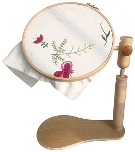 UOOOM Support de Broderie Réglable Table Cadre à broder en Bois pour Tapisserie Broderie Travaux d'Aiguille Peinture sur Soie
