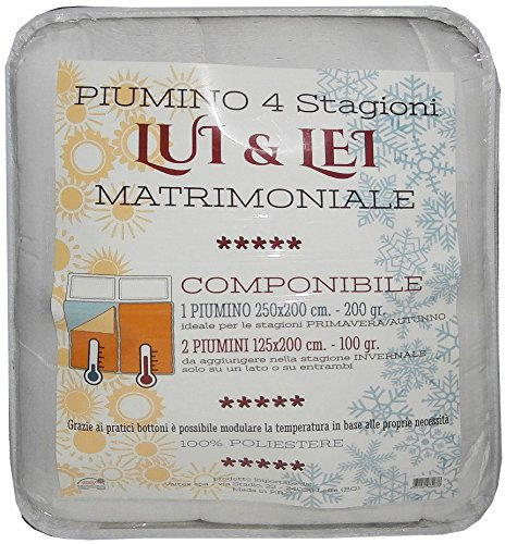 Tata Home Piumino Lui & Lei 4 Stagioni in Calda e Morbida Microfibra Matrimoniale Misura Letto Due Piazze cm 250X200