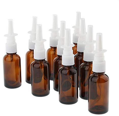 Tenlacum 30 ml mini PET tom påfyllningsbar nässpruta nässpray flaska fin dimma flaskor för att ta bort pollen, damm, föroreningar i näsan - 3,2 x 12,4 cm (3,2 x 12,4 cm, brun)
