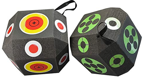SHARROW Dianas para Flecha de Tiro con Arco Objetivo Dados Flecha 3D Cubo de Objetivo Autocuración Espuma XPE 38cm para Todos los Tipos de Flechas Práctica de Tiro y Apuntado (Rojo)