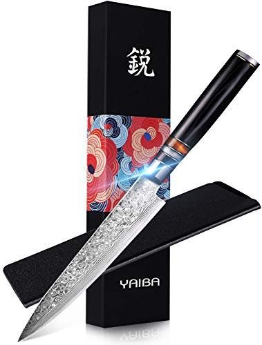 6 Inch Japanese Damascus VG10 Professional Kitchen Knife - 67-Layer Ultra Sharp High Carbon Stainless Steel Utility Chef for Meat Cutting