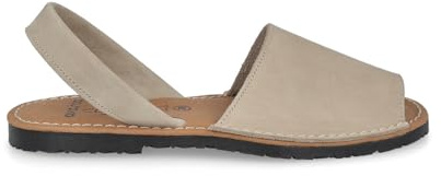 PAYMA - Sandales Menorquinas Avarcas Plates pour Femme. Espadrilles Menorcan d'Été. Article en Cuir de l'Espagne. Plante Rembourrée. Couleur: Glace, Taille: EU 41