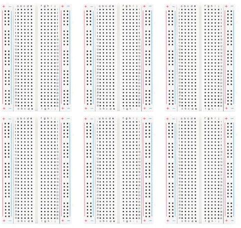 ELEGOO 6PCS 400 Points Breadboard Kit Solderless Breadboards for Arduino Project Small Bread Board Electronics for Circuits PCB Prototype Board