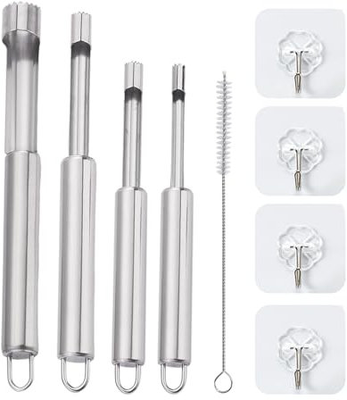 4 pezzi tritatutto per frutta, 4 ganci, 1 spazzola per la pulizia, affettatrice e snocciolatore, sminuzzatore di mele, tritatutto frutta e verdura, accessorio per la cucina