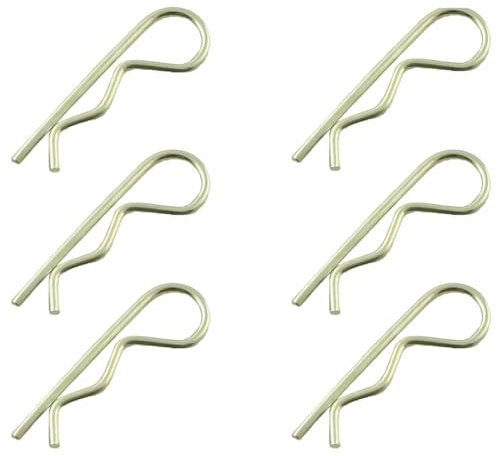 YTgilo 6PCS Zinc Plated R Type Cotter Wave Pin M3.5x75 B Pin Spring Loaded Hairpin Type Safety Fixing Spring Steel for Workshop Electrical Equipment Car Truck Fixing