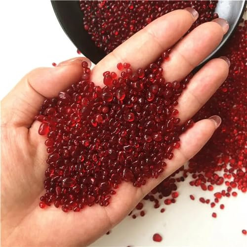 Gravier en Verre Rouge 2-5mm, Pierre de glaçage, Roche polie for Aquarium, Pierres Porte-Bonheur décoration de Maison