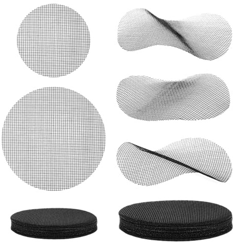 NQEUEPN 50pcs Flower Pot Hole Mesh Pads, 2/4 inch Round Mesh Pads for Plant Pots Polyethylene Bonsai Mesh Drainage Screens Garden Drainage Mesh Plant Pot Bottom Mesh to Prevent Soil Loss