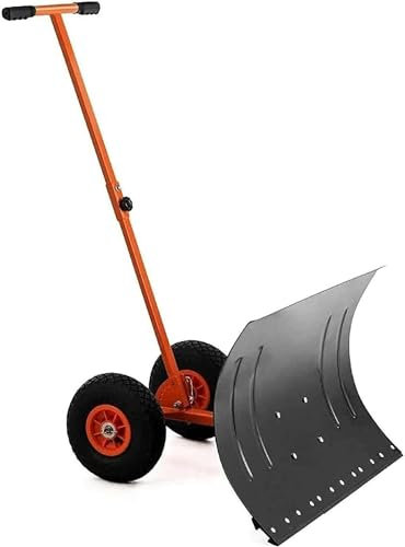 Snöplog snöborttagningsspade, kraftig snöborttagningsspade, effektiv snöplog, snöskyffel med hjul, för uppfart eller trottoarer