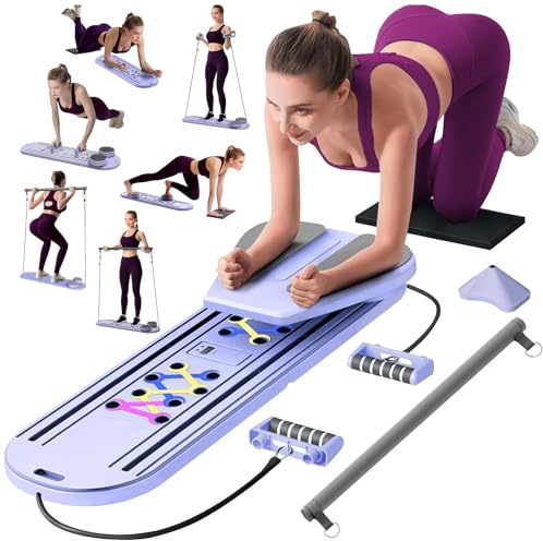Giabuao Planche de Pilates 2025 - Pliable - Appareil de rééducation pour la Maison - Multifonction - Entraîneur Abdominal - Rebond Automatique - Équipement d'entraînement à la Maison