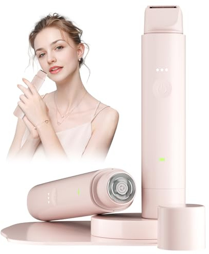2026 New Lady Shaver for Women - 2 in 1 Wet & Dry Bikini Trimmer & Razor - USB-C Rechargeable Electric Razor for Women Legs, Body, Intimate Areas, Armpit, Lip, Chin & Face Hair Removal