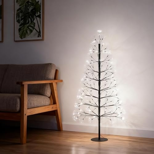 UISEBRT LED-ljusträd med 2 000 lysdioder och snödekoration, IP44 vattentät julgran, julgran för jul, bröllop, födelsedag, fest, vår, inomhus, utomhus, 180 cm, kallt vitt