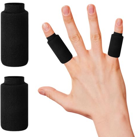 2 fundas de hielo para dedos, incluye 1 paquete de gel frío reutilizable para dedos largo y 1 corto, compresas frías y térmicas, alivia la hinchazón, adecuado para dedos de manos y pies, color negro