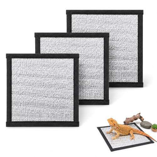 3Pcs Reptile Heating Pads 16x16cm Insulation Mats for Snakes Lizard Terrarium Heater Film Warm Reflective Pet Heat Pad for Cold Weather