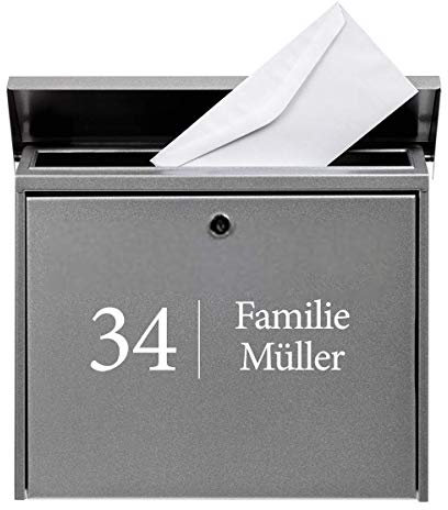 Hausnummer Personalisiert Familie Name Straßenname Briefkasten Aufkleber für Briefkasten selbstklebende Aufkleber Schwarz oder Weiß Folie für Haustür Hausnummernschild Namensschild