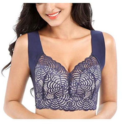 Air Ultimate Lift Bra Stretch Full-Figure Seamless Lace Cut-Out Bra，Exsecret Ultimate Lift Sports Bra，Sleep Bras for Women 38/85E Blue