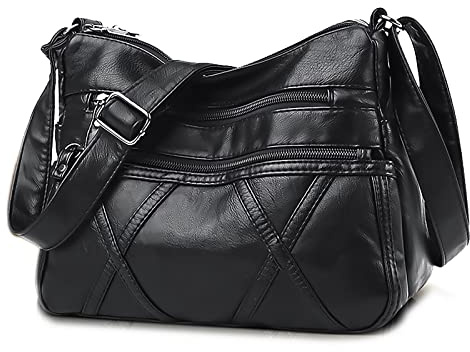 Gladdon Women’s Crossbody Bag Faux Leather Shoulder Bag Small Handbag with Adjustable Strap, Lightweight Ladies Zip Messenger Bag for Travel, Shopping, Work, Everyday Use