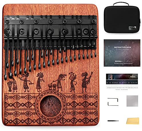 MOOZICA 36 Tasten Chromatisch Kalimba, Double-Layer Klavier Layout 36 Zinken Kalimba Daumenklavier, professionelles Kalimba aus massivem Mahagoni (BKA36)