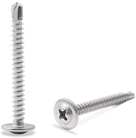 JEGONFRI (110pcs) #8 x 1-1/2 410 Stainless Steel Self Tapping Screws for Metal Plastic & Wood, Phillips Drive Modified Truss Head, High Strength Sheet Metal Screws (#8 × 1-1/2)