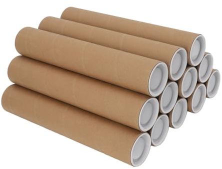 Poströr med Kapsyler, Litet Affischrör, Runda Affischhållare Rörfodral, Kraftpapper Runda Kartongposter för Frakt Av Affischer, Konsttryck, Kartor, Ritning (5,3 * 30 cm)
