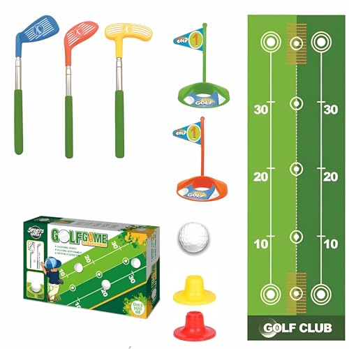 Harxin 13 Piezas Mini Golfista Set, con 3 Palos de Golf RetráctilesGolfista,Golf Entrenamiento,Regalo de Juegos Deportivos de Exterior para Niños, Juguetes Deportivos De Golf De Interior Y Exterior