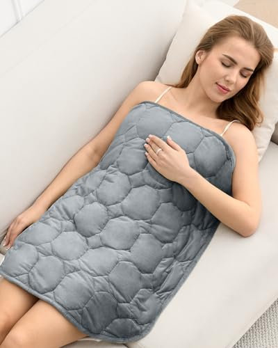 Couverture lestée de 3,2 kg, couverture lestée confortable en velours cristal pour adultes, petite couverture lestée pour relaxation, sommeil, voyage, gris, 73,7 x 61 cm