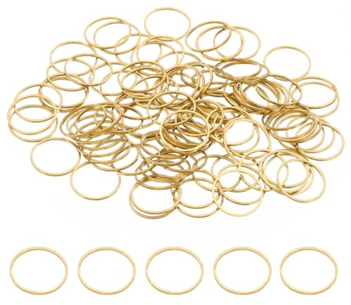 PATIKIL 16 mm OD x 14,5 mm ID örhänge pärlring, 100 st massiv kopparpärlor fynd ring