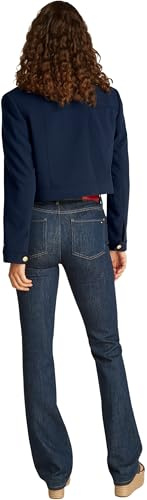 Tommy Hilfiger Donna Blazer Corto Gold Button con Chiusura a Bottoni, Blu (Dark Night Navy), 46