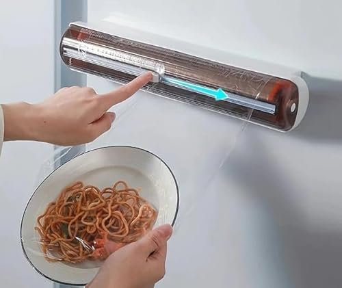Distributore di pellicola – Contenitore di carta in alluminio e pellicola alimentare – Scatola di taglio per pellicola alimentare – Dispenser di pellicola alimentare con taglierina