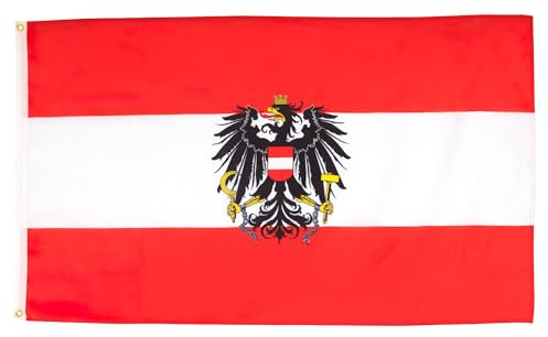 AZ FLAG - Lote de 2 banderas austriacas con águila - 90 x 60 cm - Bandera austriaca 100% poliéster con ojales metálicos integrados