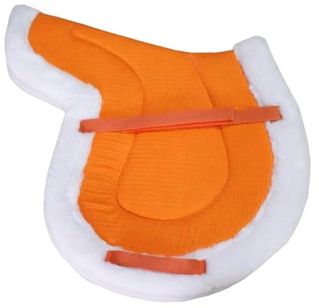 predolo Manta de Sillín de, Almohadilla para Silla de Montar a Pelo, Antideslizante, Forro Grueso, Alfombrilla para Montar, Cojín de Asiento, Naranja
