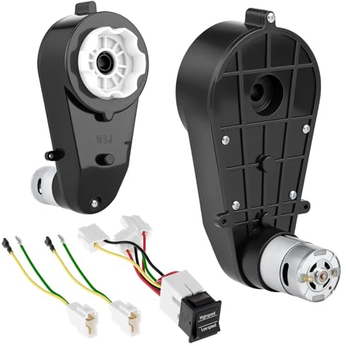QWORK® 2Pcs Motor Eléctrico 12V RS550 40000RPM con Caja de Cambios – para Proyectos de Bricolaje/Reparaciones– Kit de Repuesto y Modificación de Engranaje de Dirección