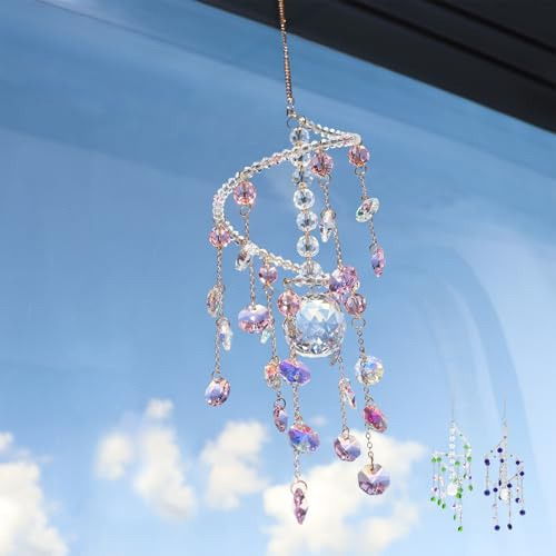 Zosutetoxo Crystal Suncatcher, capteur de Soleil en Cristal avec Cristal et Prisme, décoration de fenêtre Suspendue pour Attrape-lumière à Suspendre