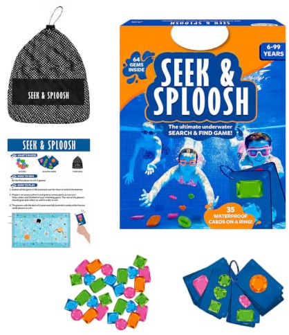 JINDANCL Juguete de Buceo para 99 Piezas,con 64 Piedras Preciosas y 35 Tarjetas, Juguetes para Nadar bajo el Agua Conjunto, Regalo para Fiesta En Piscina