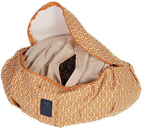 Yogakissen Meditationskissen Rund, Waschbarer Bezug aus Baumwolle (Yellow)