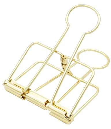Extra stora pappersklämmor 5 cm, stora pappersklämmor guld för kontorsskolmaterial (15 st)