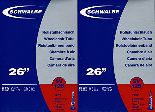 2X Schwalbe SV 12B 26 Zoll Schlauch Sclaverand Ventil