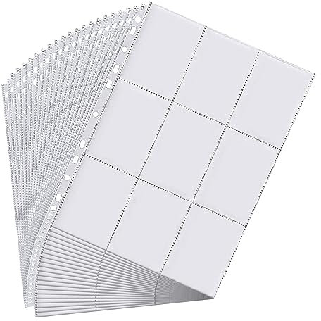 Relota 40 pagine raccoglitore carte doppia faccia con 720 tasche, buste per carte trasparenti collezionabili 11 fori, Pagine album Buste, calcio, Carte da Gioco