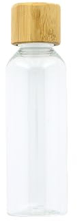 OMNIA BOTANICA - Flacons capuchon bambou 100ml x2 - Vide en plastique - Idéal voyage, décoration salle de bain, cosmétiques DIY - Bouteille de voyage - Bagage cabine