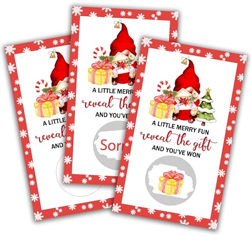40 biglietti natalizi da grattare, biglietti da grattare per feste di Natale, biglietti da gioco per feste di Babbo Natale, per adulti, gruppi familiari, forniture per feste in classe, attività in